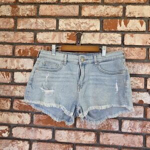 H&M Light Blue Frayed Jean Shorts
